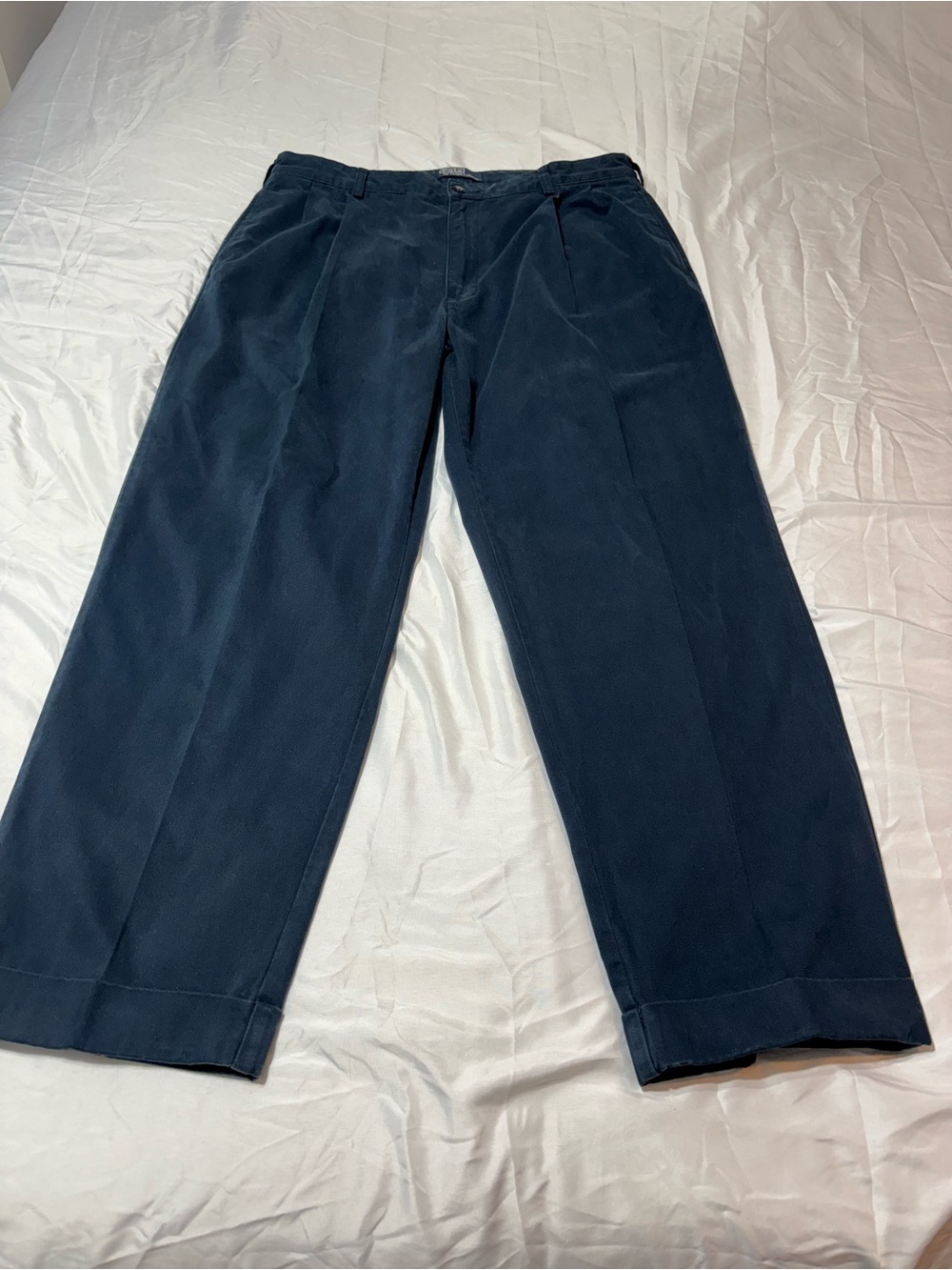 Vintage Polo Ralph Lauren Hammond Pant Navy Blue 38x30 Pleated